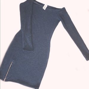 Off the shoulder long sleeve mini dress